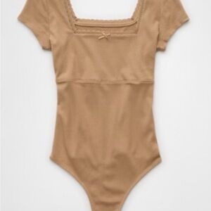 American Eagle Outfitters Tan Bodysuit